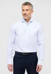 Eterna Langarmhemd SLIM FIT NON IRON Weiß/Hellblau/Dunkelblau