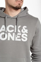 JACK & JONES Herren Hoodie mit Kapuze mit Logo Grau/Dunkelgrau/Dunkelgrün/Hellblau/Khaki/Schwarz