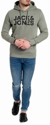 JACK & JONES Herren Hoodie mit Kapuze mit Logo Dunkelgrün/Khaki/Grün