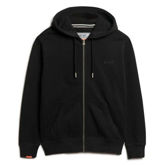 Superdry Sweatjacke Essential Logo Zip Hoodie Schwarz/Hellblau/Khaki/Weiß