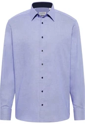 Eterna Langarmhemd COMFORT FIT NON IRON Hellblau/Dunkelblau/Blau