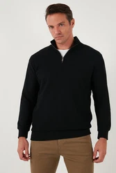 Buratti Sweatshirt Regular Fit Schwarz/Rot/Grau/Dunkelblau