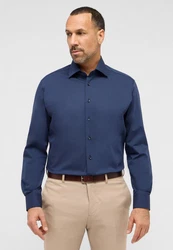Eterna Langarmhemd MODERN FIT NON IRON Dunkelblau/Blau
