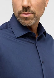 Eterna Langarmhemd MODERN FIT NON IRON Dunkelblau/Blau