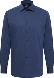 Eterna Langarmhemd MODERN FIT NON IRON Dunkelblau/Blau