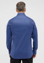 Eterna Langarmhemd SLIM FIT NON IRON Dunkelblau/Blau/Hellblau