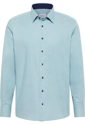 Eterna Langarmhemd COMFORT FIT NON IRON Hellblau/Blau