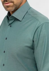 Eterna Langarmhemd MODERN FIT NON IRON Grün/Türkis