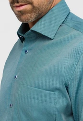 Eterna Langarmhemd COMFORT FIT NON IRON Hellblau/Grün/Türkis/Blau