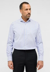 Eterna Langarmhemd MODERN FIT NON IRON Hellblau/Weiß