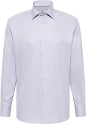 Eterna Langarmhemd COMFORT FIT NON IRON Grau/Hellblau