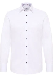 Eterna Langarmhemd SLIM FIT NON IRON Weiß/Creme/Grün