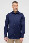 Eterna Langarmhemd SLIM FIT NON IRON Dunkelblau/Blau