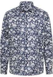Eterna Langarmhemd COMFORT FIT NON IRON Dunkelblau/Blau/Lila