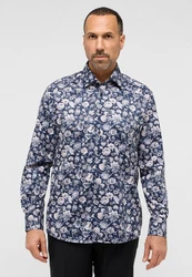 Eterna Langarmhemd COMFORT FIT NON IRON Dunkelblau/Blau/Lila