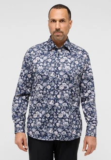 Eterna Langarmhemd COMFORT FIT NON IRON Dunkelblau/Blau/Lila
