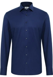 Eterna Langarmhemd SLIM FIT NON IRON Dunkelblau