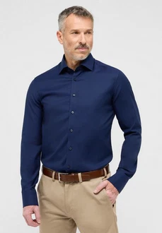 Eterna Langarmhemd SLIM FIT NON IRON Dunkelblau