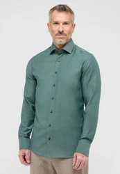 Eterna Langarmhemd SLIM FIT NON IRON Grün/Türkis