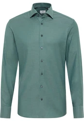 Eterna Langarmhemd SLIM FIT NON IRON Grün/Türkis
