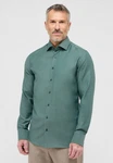 Eterna Langarmhemd SLIM FIT NON IRON Grün/Türkis