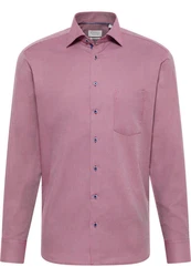 Eterna Langarmhemd Modern Fit Non Iron Lila/Bordeaux/Dunkelrot