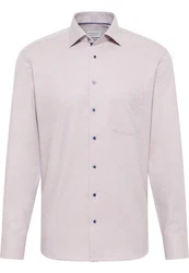Eterna Langarmhemd Modern Fit Non Iron Rot/Lila/Beige