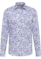 Eterna Langarmhemd SLIM FIT NON IRON Dunkelblau/Lila/Blau