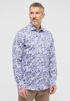 Eterna Langarmhemd SLIM FIT NON IRON Dunkelblau/Lila/Blau