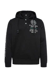 CAMP DAVID Kapuzensweatshirt Schwarz/Grau/Orange/Weiß