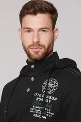 CAMP DAVID Kapuzensweatshirt Schwarz/Grau/Orange/Weiß