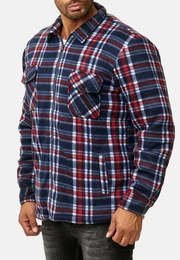 Blouson Fleece Hemd Holzfller Jacke Kariert Gefttert 2575 in Rot