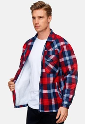Egomaxx Blouson Fleece Hemd Holzfäller Jacke [2575] Blau/Rot