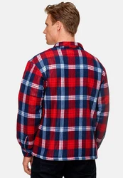 Egomaxx Blouson Fleece Hemd Holzfäller Jacke [2575] Blau/Rot