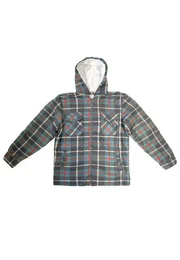 Blouson Holzfller Thermohemd Kariert Geftterte Hoodie Jacke 2598 in Grn