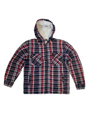 Blouson Holzfller Thermohemd Kariert Geftterte Hoodie Jacke 2598 in Rot-2