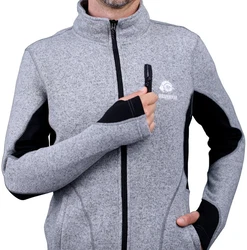 GUGGEN Mountain Fusion Fleecejacke Herren Grau/Hellgrau/Dunkelgrau