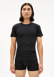 Armedangels T-Shirt HELMAAR RIB Herren Schwarz