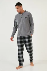 Buratti Pyjama Regular Fit (2 tlg) Grau/Hellgrau/Dunkelgrau