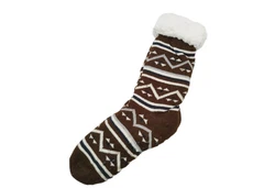 Frostfighter Haussocken Herren Hüttensocken ABS Stoppersohle Dunkelbraun/Braun