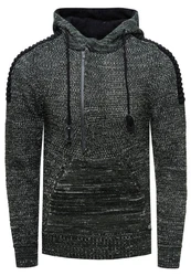 Rusty Neal Kapuzensweatshirt Knitwear Schwarz/Dunkelgrau/Grau