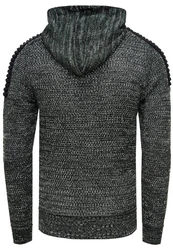Rusty Neal Kapuzensweatshirt Knitwear Schwarz/Dunkelgrau/Grau