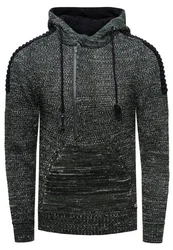 Rusty Neal Kapuzensweatshirt Knitwear Schwarz/Dunkelgrau/Grau