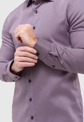 Eterna Langarmhemd SLIM FIT NON IRON Lila