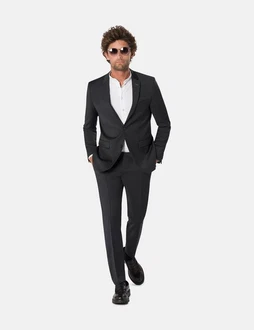 Benvenuto Anzug Othello Iago (3-tlg) Super Slim Fit Schwarz/Dunkelgrau