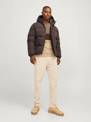 Jack & Jones Steppjacke JJEBradley Puffer mit Kapuze dunkelbraun