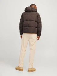 Jack & Jones Steppjacke JJEBradley Puffer mit Kapuze dunkelbraun