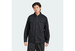 adidas Originals Langarmshirt PREMIUM ESSENTIALS WORKWEAR HEMDJACKE Schwarz/Dunkelblau/Grau/Dunkelgrau