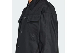 adidas Originals Langarmshirt PREMIUM ESSENTIALS WORKWEAR HEMDJACKE Schwarz/Dunkelblau/Grau/Dunkelgrau