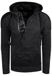 Rusty Neal Kapuzensweatshirt Knitwear Grau/Dunkelgrau/Schwarz